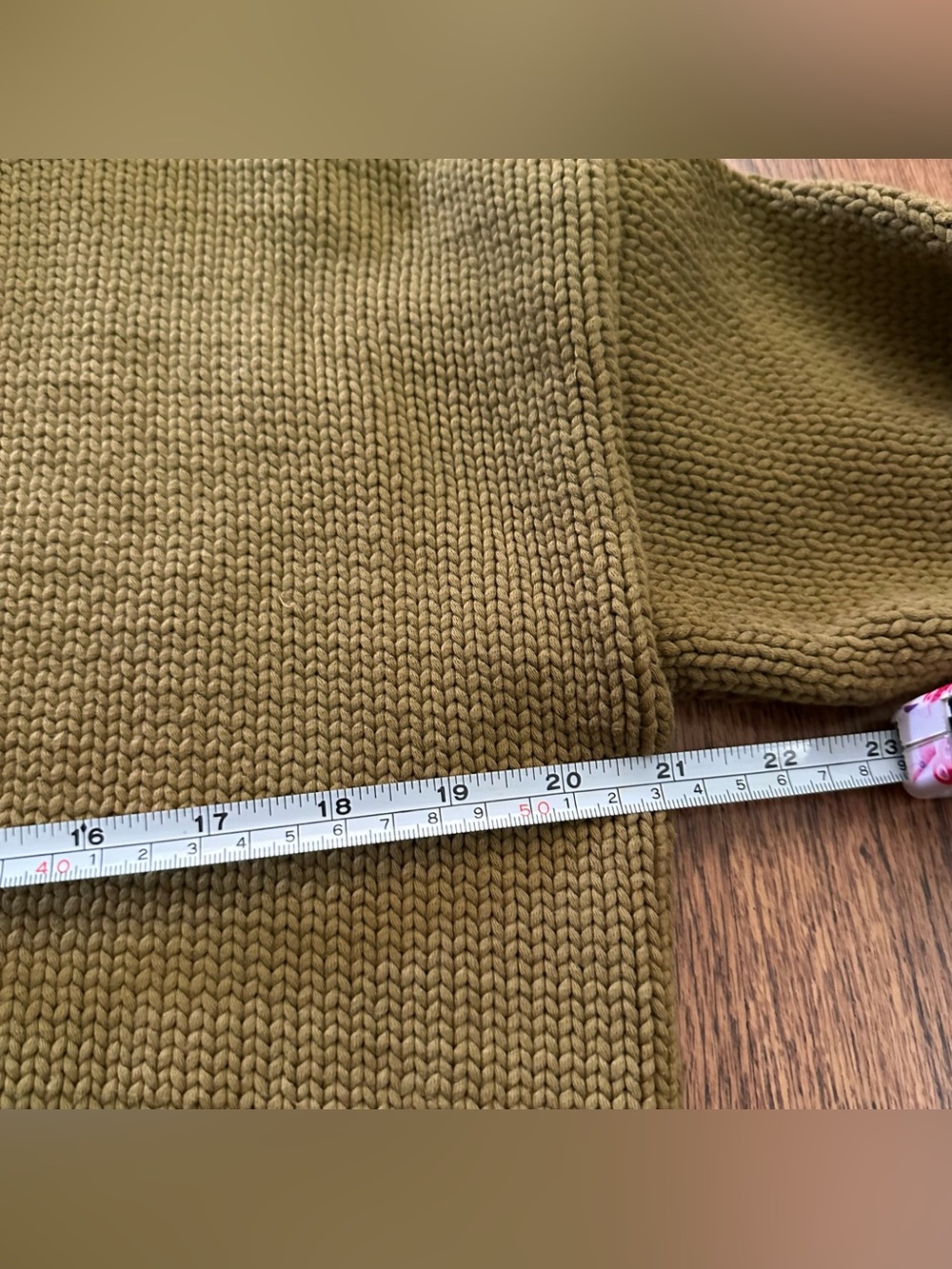 Jenni Kayne Olive Green Knit Crewneck Sweater fisherman size small heavy knit - Picture 5 of 9